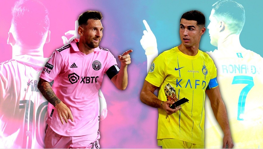 Lionel Messi và Cristiano Ronaldo, hai cầu thủ cạnh tranh danh hiệu người ghi bàn nhiều nhất trong lịch sử bóng đá.
